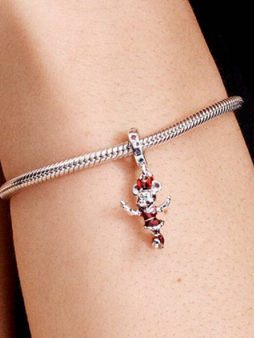 Authentic Pandora Minnie Mouse Ice Skating Dangle Charm Sterling silver - Picture 5 of 8